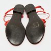 Red Leather Flower Cutout Sunset Flat Sandals thumbnail 4