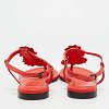 Red Leather Flower Cutout Sunset Flat Sandals thumbnail 6