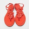 Red Leather Flower Cutout Sunset Flat Sandals thumbnail 8