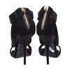 Giuseppe Zanotti Black Satin and Suede Crystal Embellished Ankle Strap Sandals Size 38 thumbnail 4