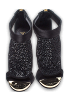 Giuseppe Zanotti Black Satin and Suede Crystal Embellished Ankle Strap Sandals Size 38 thumbnail 8