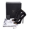 Giuseppe Zanotti Black Satin and Suede Crystal Embellished Ankle Strap Sandals Size 38 thumbnail 7