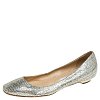 Jimmy Choo Metallic Gold Glitter Fabric Ballet Flats Size 38 thumbnail 2