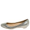 Jimmy Choo Metallic Gold Glitter Fabric Ballet Flats Size 38 thumbnail 4