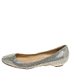 Jimmy Choo Metallic Gold Glitter Fabric Ballet Flats Size 38 thumbnail 5