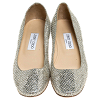 Jimmy Choo Metallic Gold Glitter Fabric Ballet Flats Size 38 thumbnail 7