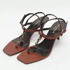 Cassandra Brown Leather Ankle Strap Sandals thumbnail 1