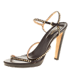Sergio Rossi Brown Studded Strappy Leather Open Toe Platform Sandals Size 40.5 thumbnail 1