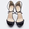 Black/Olive Green Patent and Leather Platform Ankle Strap Sandals thumbnail 8