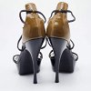 Black/Olive Green Patent and Leather Platform Ankle Strap Sandals thumbnail 3